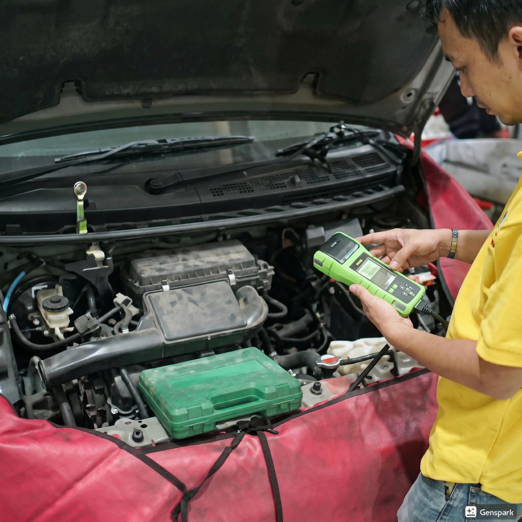 Montir panggilan profesional menangani kelistrikan & aki mobil premium