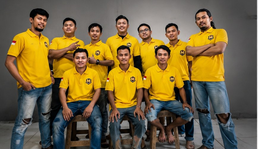Tim montir panggilan Montirqu.id berseragam kuning