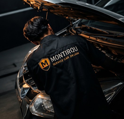 Teknisi Montirqu.id menangani mobil mogok pada malam hari