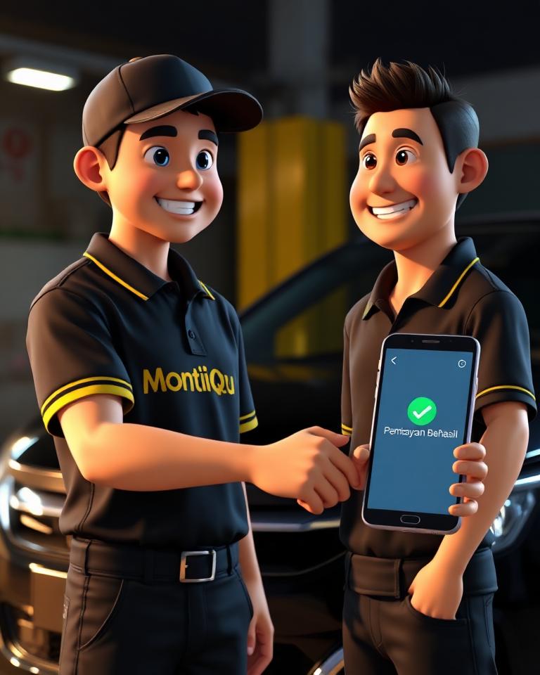 Cara pesan langkah 8 — pembayaran setelah layanan selesai, mobil kembali normal